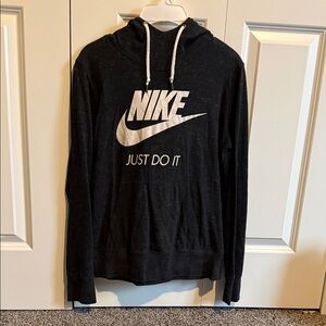 Nike Black Hoodie with White Logo